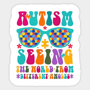 Autism seeing the world from different angles Autism Awareness Gift for Birthday, Mother's Day, Thanksgiving, Christmas Sticker